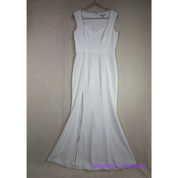New! Dress the Population Monroe Side Slit sweetheart Gown White Bridal, size L - Picture 2 of 16